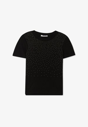 Terranova ELASTICIZZATA CON MICRO STRASS - T-shirt con stampa - nero