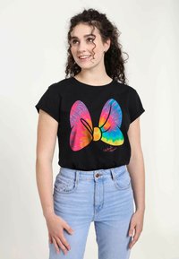 Disney MICKEY & FRIENDS TIE DYE BOW - Triko s potiskem - black