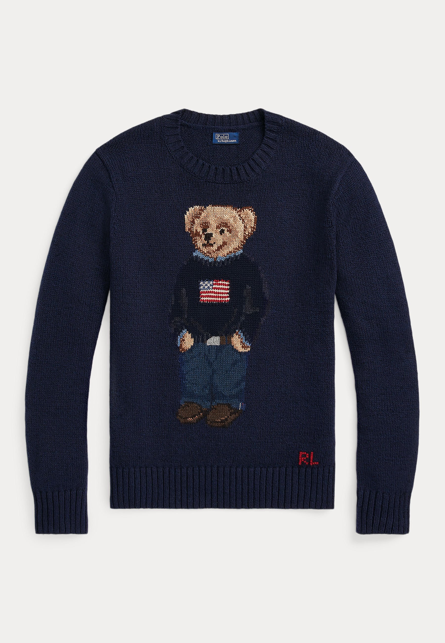 Polo Ralph Lauren POLO BEAR COTTON LINEN SWEATER - Jumper - navy