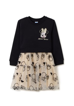 WITH TULLE AND DISNEY PRINT - Freizeitkleid - black beige