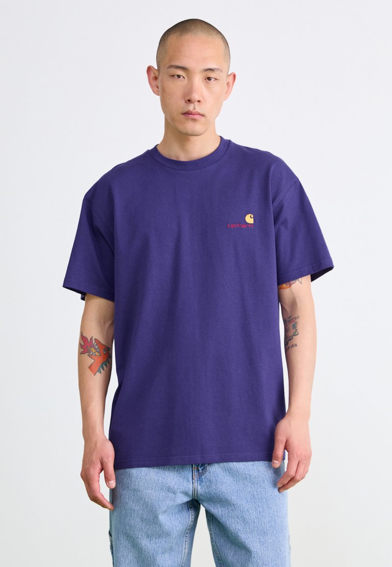 Carhartt WIP AMERICAN SCRIPT - Jednoduché tričko - aura