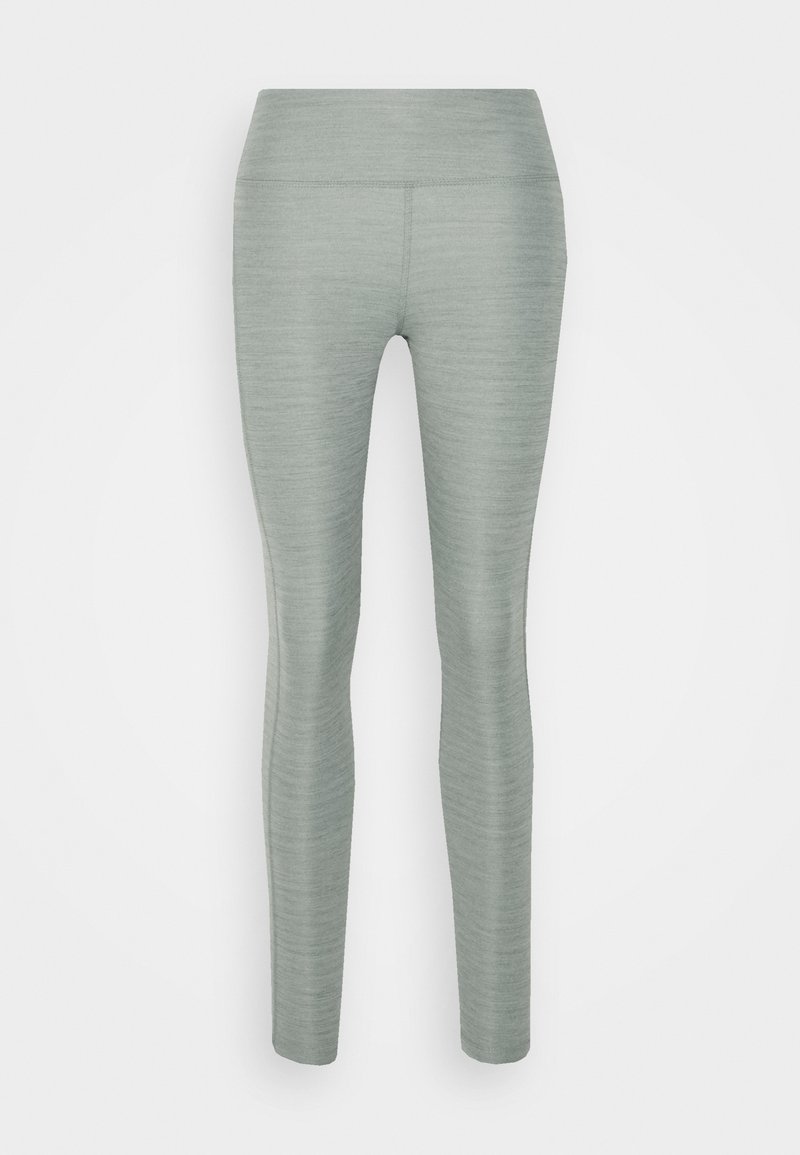 Leggings verde chiaro realizzati in un tessuto elastico, caratterizzati da una superficie liscia, vita alta e design aderente. Nessun motivo o accento visibile.