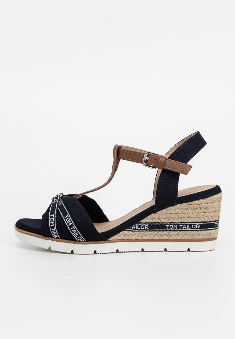 Tom Tailor Sandalen met sleehak donkerblauw