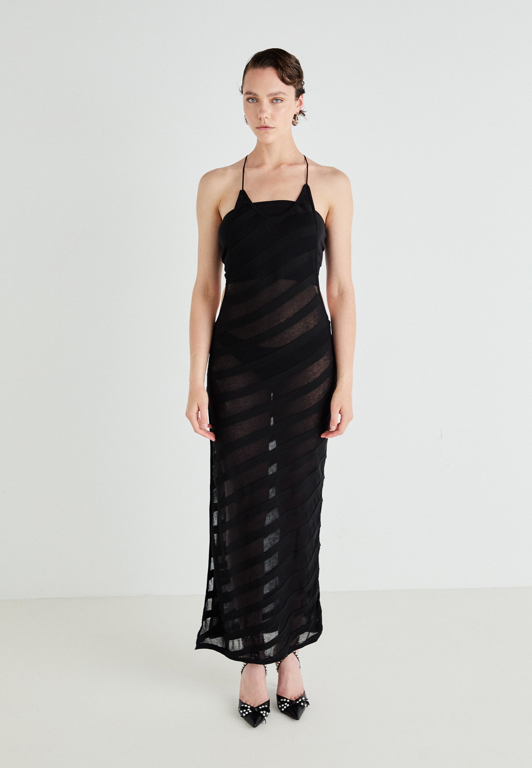 Jaded London STRIPE DRESS - Jumper dress - black