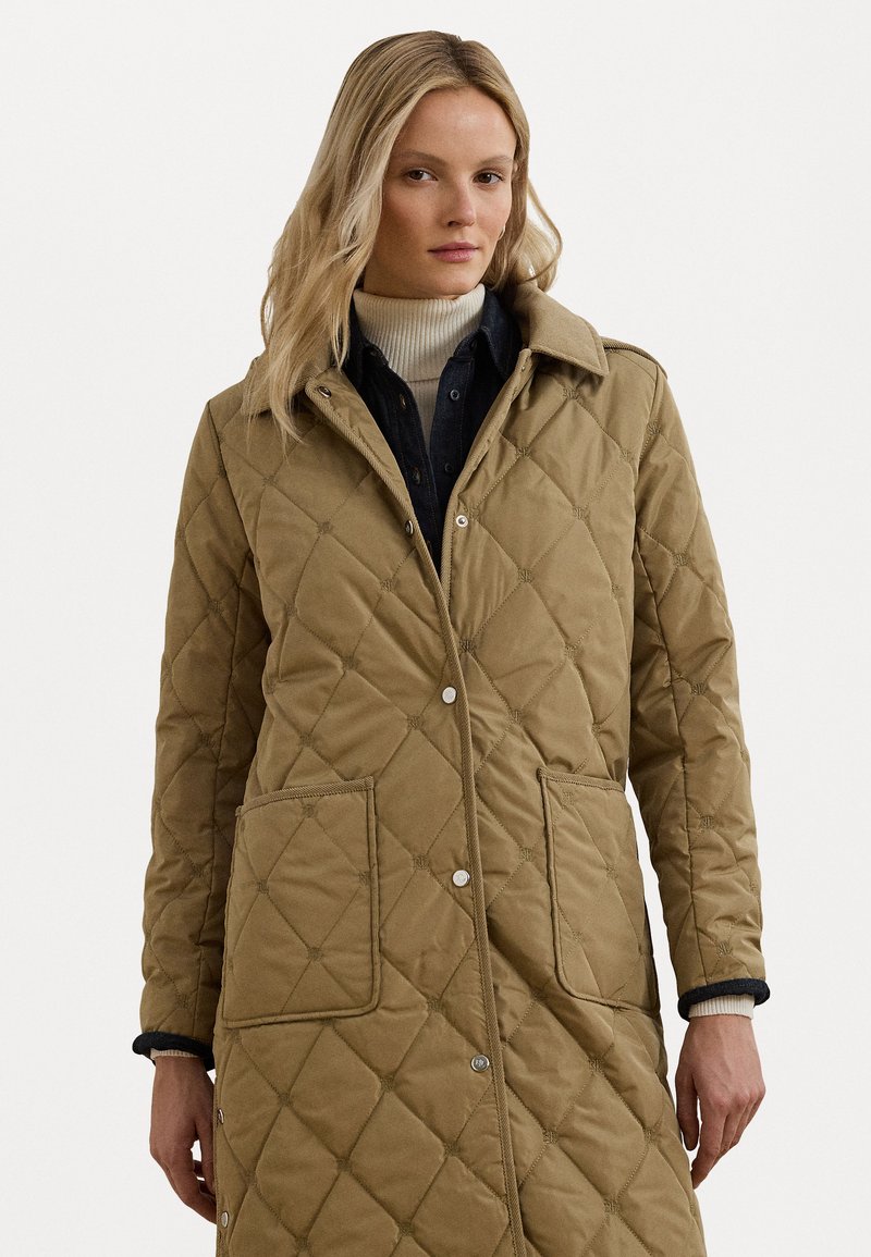 Lauren Ralph Lauren - CORDUROY-TRIM LOGO QUILTED HOODED COAT - Winter coat - sand, Enlarge