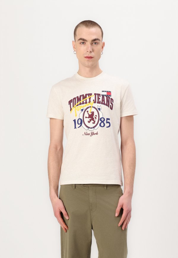 VARSITY NOVELTY TEE UNISEX - Print T-shirt - oat marl