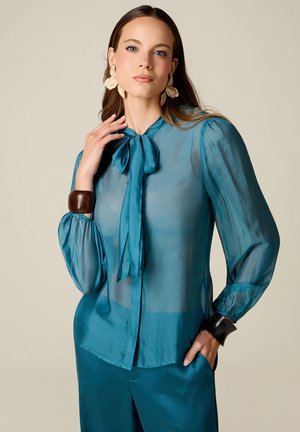 Oltre, CAMICIA CON FIOCCO - Overhemdblouse - ottanio