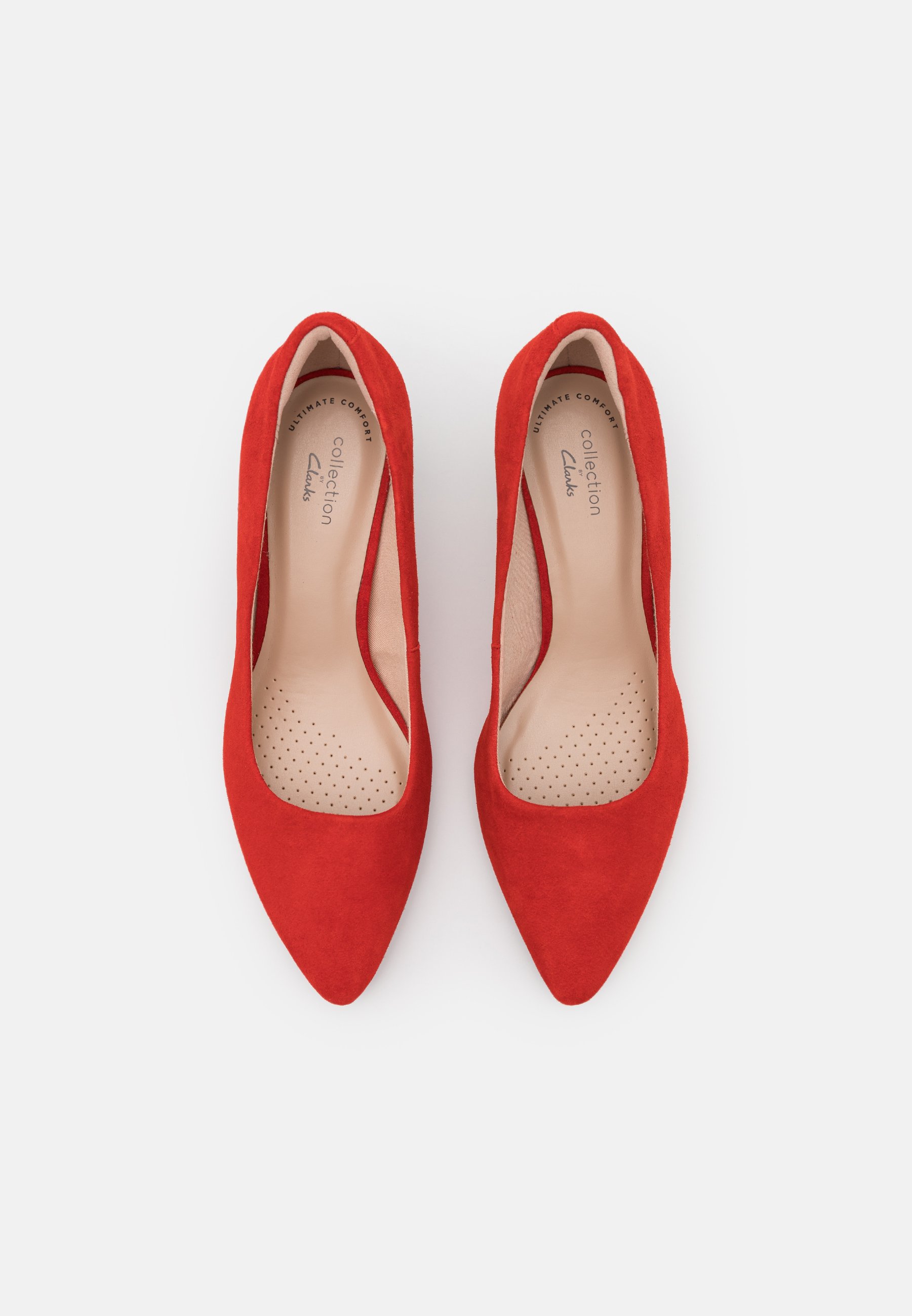 clarks pumps red