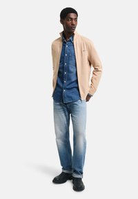 GANT CASUAL ZIP - Chaqueta de punto - khaki mel