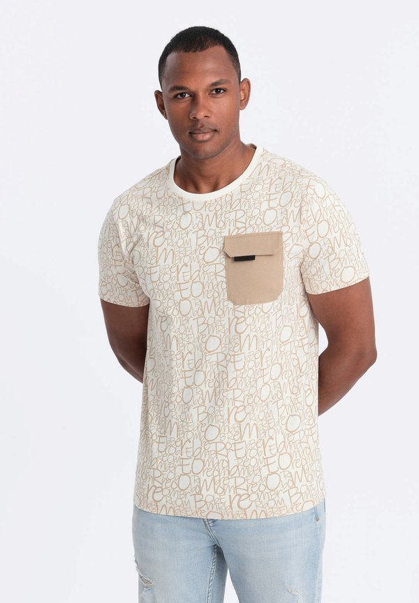 T-Shirt print - cream sand