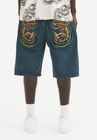 Ed Hardy - SNAKE - Denim shorts - green Thumbnail Image 1