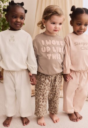Next, WIDE LEG  3 PACK SET - Pyjama - ecru pink slogan print