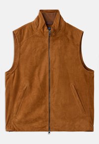 SUEDE WAISTCOAT - Leather jacket - cafe brown