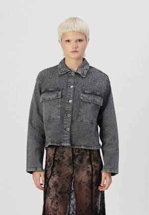 Vero Moda, VMELLAS STUDS SHIRT - Denim jacket - light grey