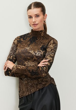 Next REGULAR FIT - RIBBED LONG SLEEVE . - Camiseta de manga larga - brown black