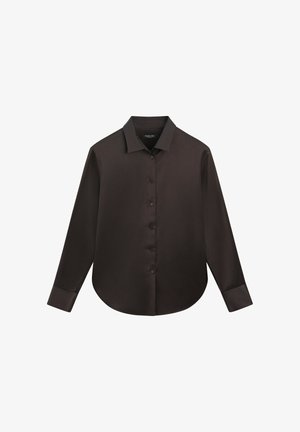 Massimo Dutti, FLOWING SATIN SHIRT - Hemdbluse - dark brown