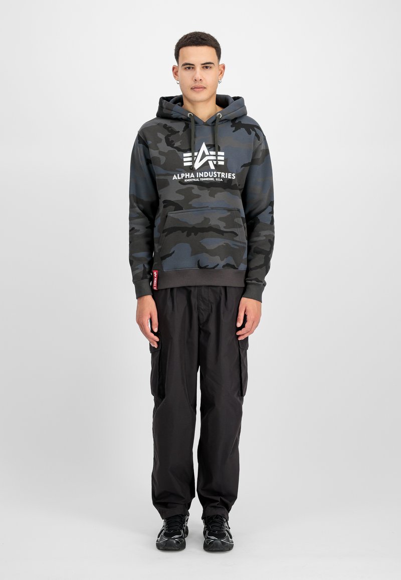 Sweat à Capuche Alpha Industries Basic - Noir Camouflage - Homme - Neuf Avec étiquettes