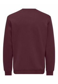 Bordeaux sweatshirt met ronde hals en lange mouwen. Gemaakt van een katoenmix, met een gladde textuur en geribde mouweinden en onderrand.