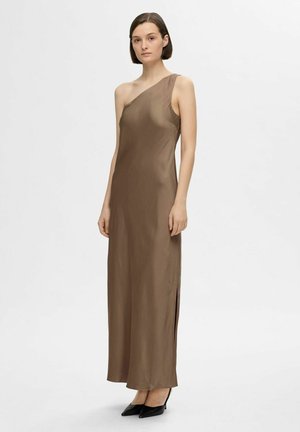 Selected Femme ONE-SHOULDER - Robe de cocktail - coca mocha