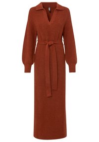 bonprix MIT V-AUSSCHNITT UND 2-TLG SET - Abito in maglia - brown