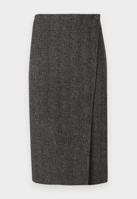 PIETRA DOUBLE SPLIT - Jupe portefeuille - dark grey/mid grey