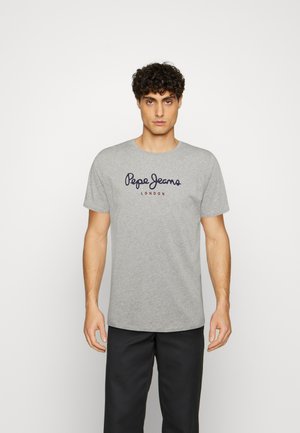 Šedé bavlněné tričko s námořnickým textem "Pepe Jeans" a malým červeným akcentem v podobě loga "LONDON". Krátké rukávy a kulatý výstřih.