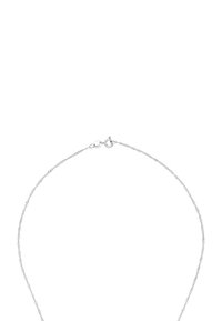 SIlversmyckeshalsband med en tvinnad design, slät yta och en rund karbinlås för säker stängning.