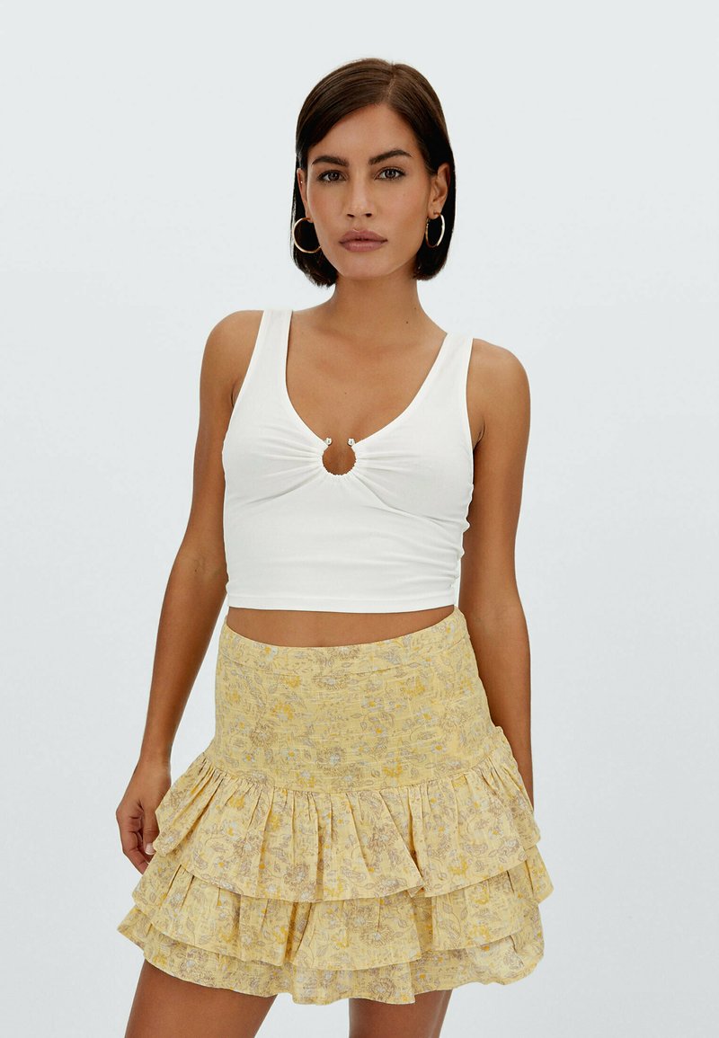 Damen Jeansröcke | Stradivarius MIT VOLANTSA-Linien-Rockyellow/gelb - BF30272 Damen Jeansröcke | Stradivarius MIT VOLANTSA-Linien-Rockyellow/gelb - BF30272