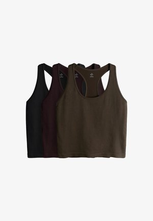 Kolm soonikuga paaki mustas, burgundi ja tumerohelises värvitoonis. Omaduseks on klassikaline ümara kaelusega ja racerback-mudel. Silmapaistev sile tekstuur.