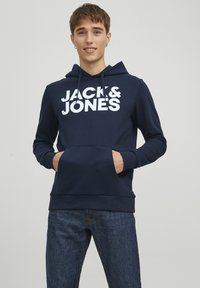 Jack & Jones - JJECORP LOGO HOOD - Majica s kapuljačom - navy Minijatura 1