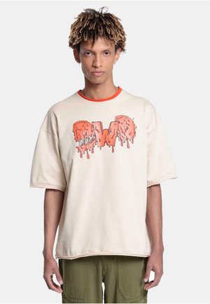 DWD DRIP LOGO  - Print T-shirt - beige