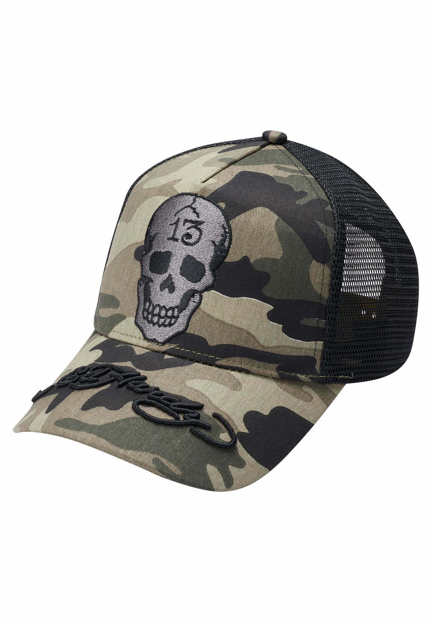 Ed Hardy SKULL TWILL FRONT TRUCKER - Cap - camo/grey - Zalando