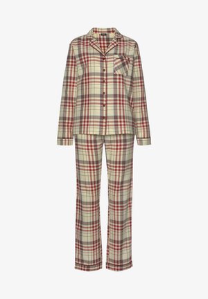 H.I.S, SET - Pyjama set - bordeaux-kariert-creme