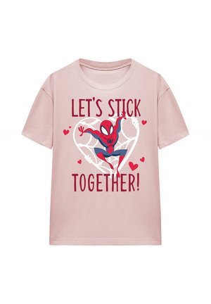 SPIDERMAN VALENTINE S DAY STICK TOGETHER - Print T-shirt - pink