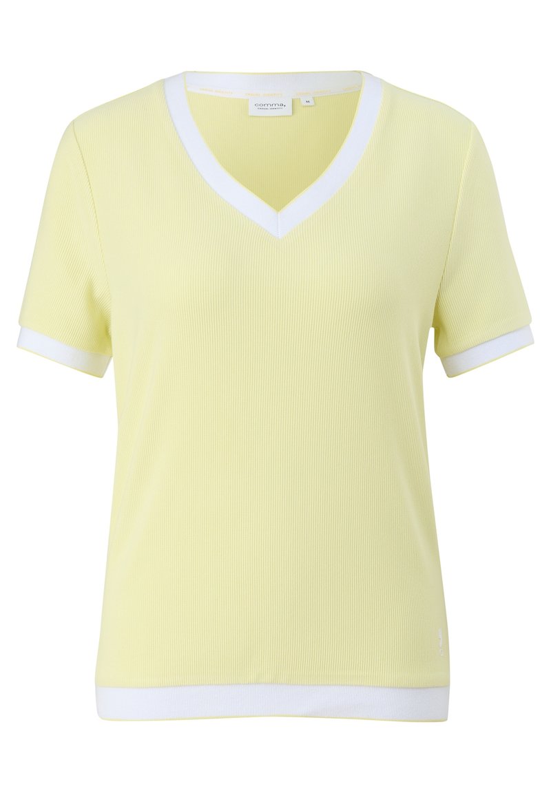 comma casual identity T-shirt basic geel comma casual identity T-shirt basic geel