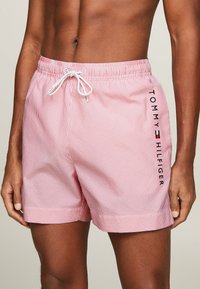 Tommy Hilfiger - ORIGINAL ITHACA-SMEDIUM DRAWSTRING STRIPE - Badeshorts - ithaca white   botanical pink Miniaturebillede 1