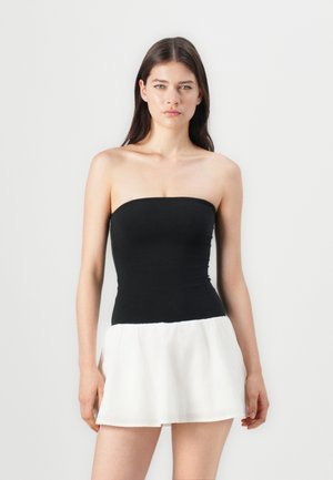 STRAPLESS SKORT DRESS - Freizeitkleid - black/white