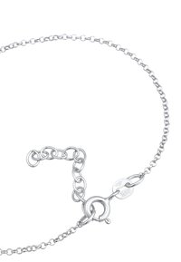 Söljkedja med små runda länkar, en kräftklämma och en justerbar förlängning med en stämplad tagg märkta "Ag 925."