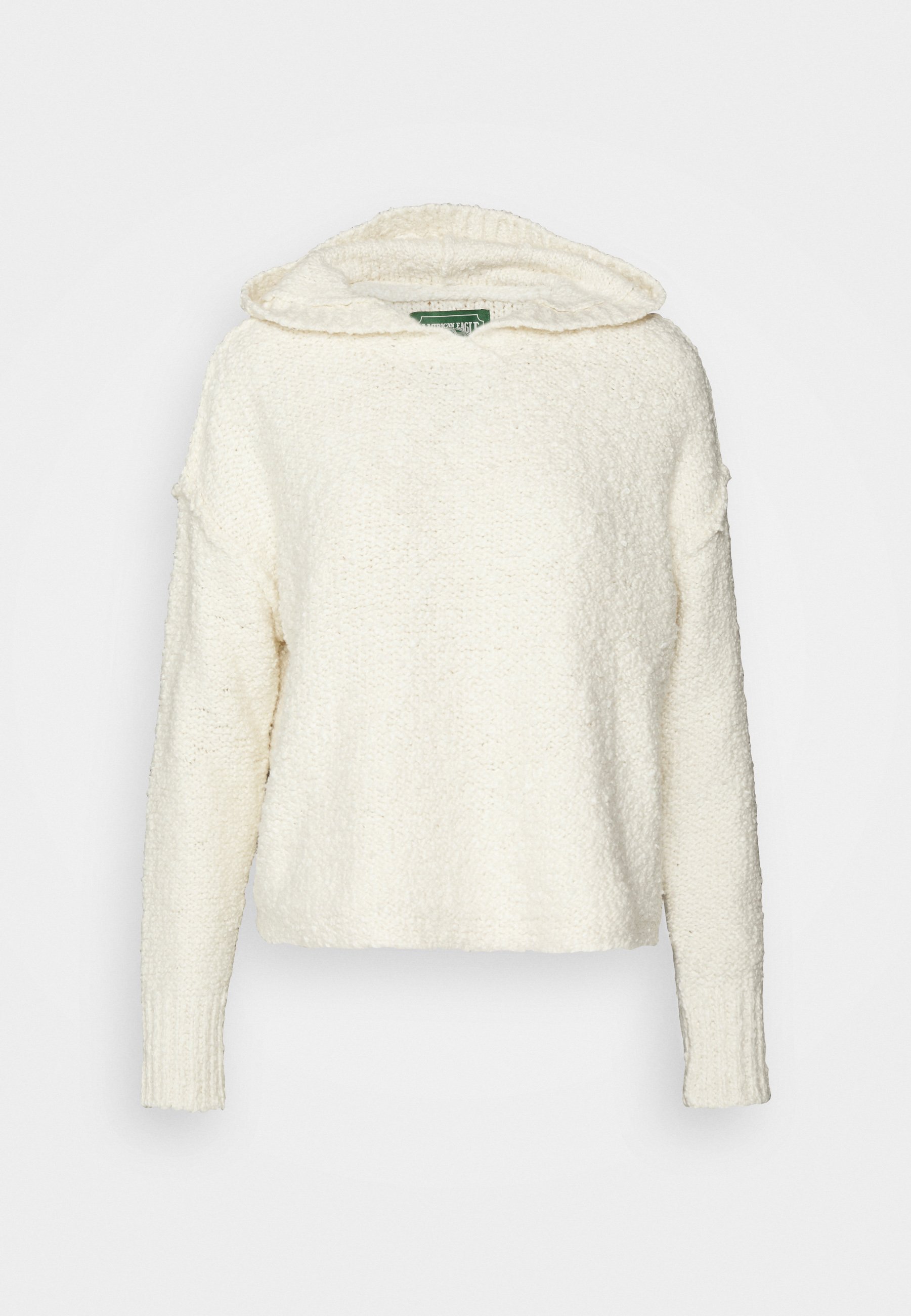 American Eagle Boucle Hoodie Jumper Cream, Women's, Size: Small, Beige