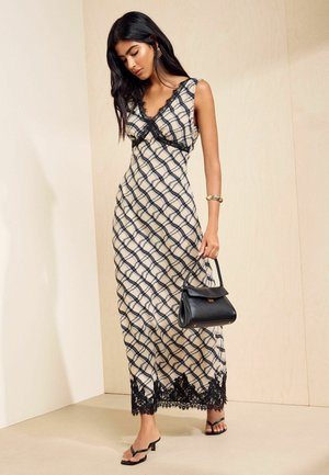Friends Like These, SLEEVELESS LACE DETAIL MIDI DRESS - Maxi dress - cream black check