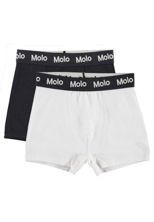 Pakke med to boxershorts i svart og hvitt, med myk linning som har "Molo"-logoen i hvit tekst. Laget av bomull, med stretchy passform.