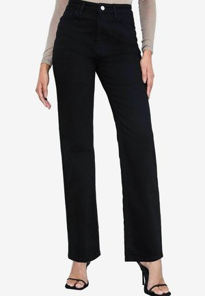 HIGH WAIST - Džíny Straight Fit - black