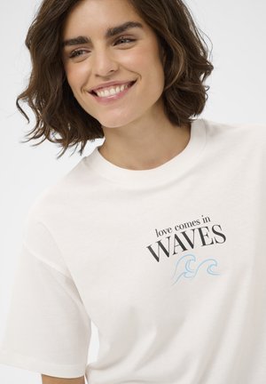 Kaffe, KAKELLY - T-shirt print - chalk w ballerina artwork