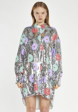 Blusenkleid - silver flower sequin