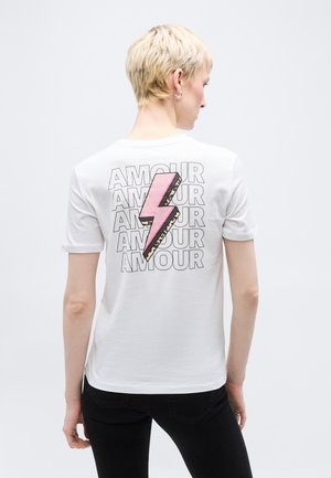 ONLARIYA LIFE LOVE TOP BOX  - Camiseta estampada - bright white