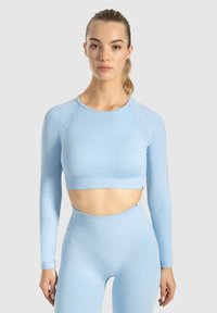 Smilodox CROP LONGSLEEVE MAYSA - Maglietta a manica lunga - hellblau