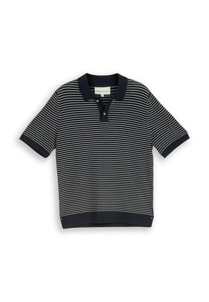TOM TAILOR, Polo - navy offwhite stripe
