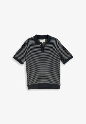 TOM TAILOR, Polo - navy offwhite stripe