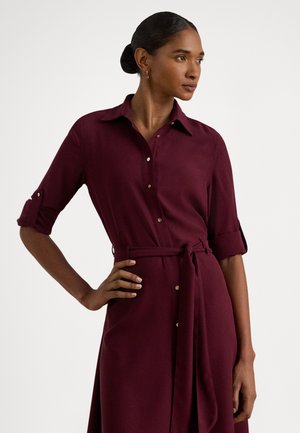 DOUBLE-FACED GEORGETTE SHIRTDRESS - Rochie tip cămașă - dark garnet