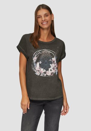 QS GEWASSEN OP DE VOORKANT - T-shirt print - anthrazit